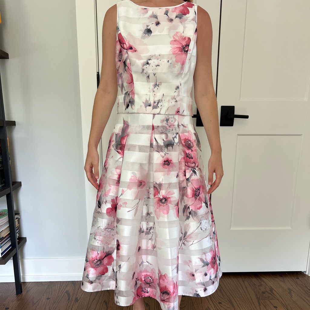 White House Black Market Pink And White Floral Two Piece Set